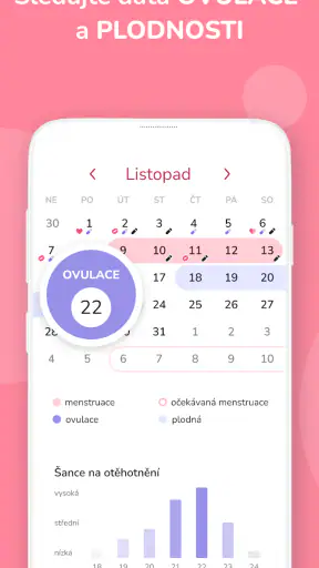 Menstruační kalendář screenshot