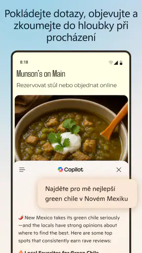 Microsoft Edge: AI prohlížeč screenshot
