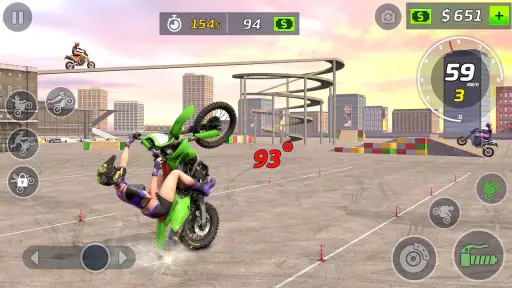 moto kaskadérská hra na kole screenshot