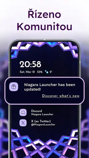 Niagara Launcher Úvodní plocha screenshot