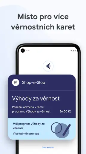 Peněženka Google screenshot