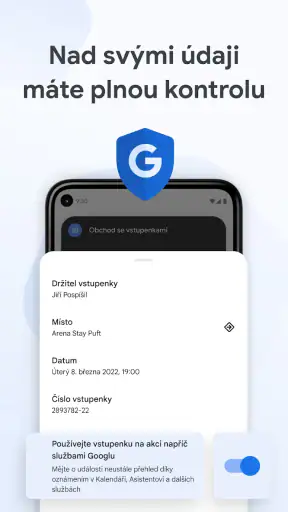 Peněženka Google screenshot
