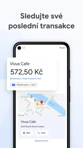 Peněženka Google screenshot