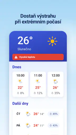 Počasí a radar - dešťový radar screenshot