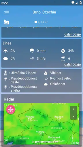 Předpověď počasí screenshot