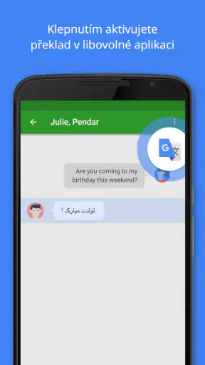 Překladač Google screenshot