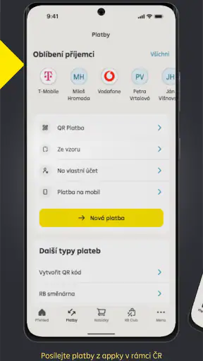 Raiffeisen bankovnictví screenshot