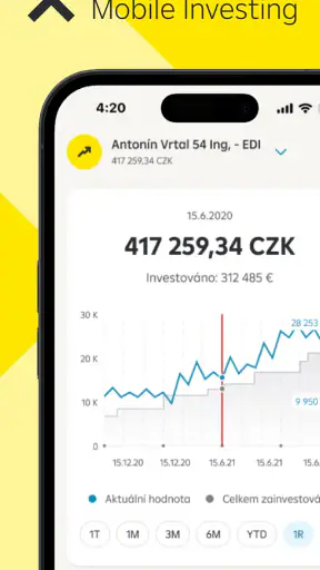 Raiffeisen mobilní investice screenshot