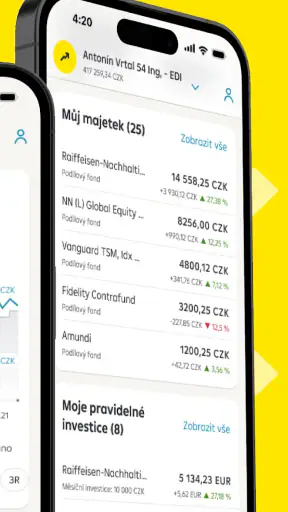 Raiffeisen mobilní investice screenshot