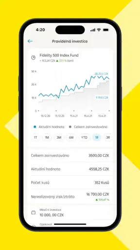 Raiffeisen mobilní investice screenshot