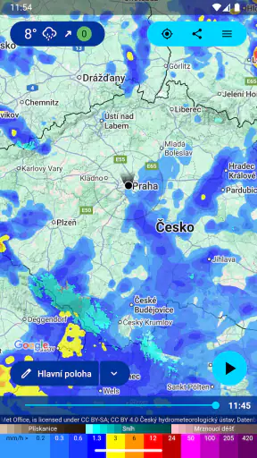 Rain Alarm (Dešťový alarm) screenshot