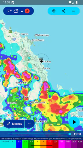 Rain Alarm (Dešťový alarm) screenshot