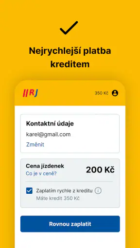 RegioJet screenshot