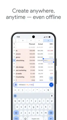 Tabulky Google screenshot