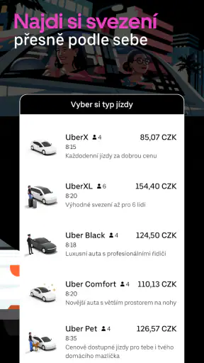 Uber - Objednat si jízdu screenshot