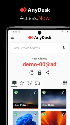 Vzdálené připojení AnyDesk screenshot