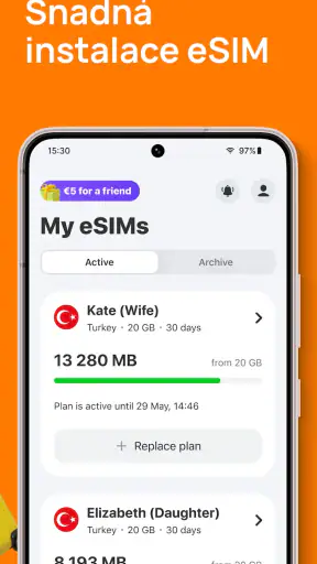 Yesim: eSIM Mobilní data screenshot
