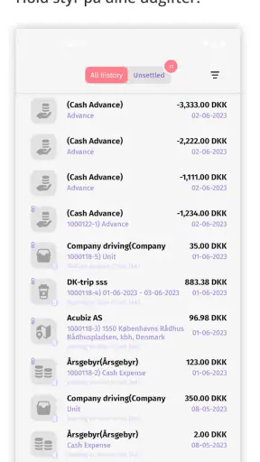 Acubiz screenshot