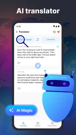 AI-oversætter — Kamera og lyd screenshot
