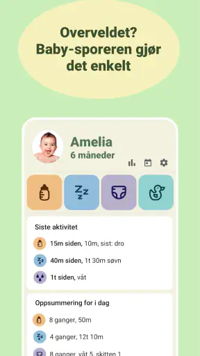 Baby tracker - amming og søvn screenshot