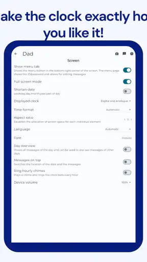 Calendar Clock Administrator screenshot