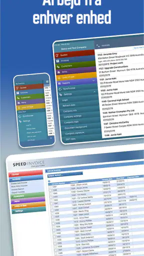 Dansk faktura og tilbuds app screenshot