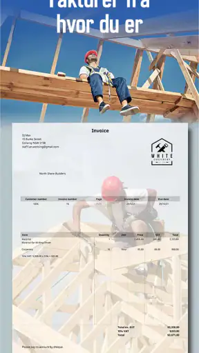 Dansk faktura og tilbuds app screenshot
