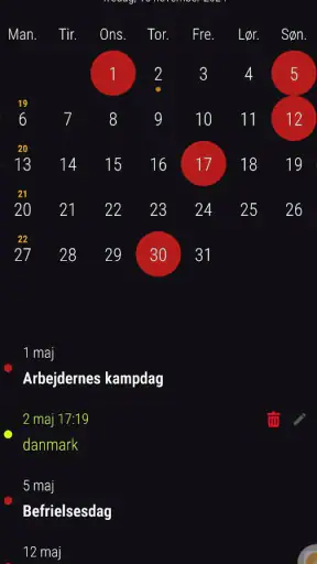 Dansk Kalender med Uger screenshot