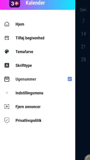 Dansk Kalender med Uger screenshot