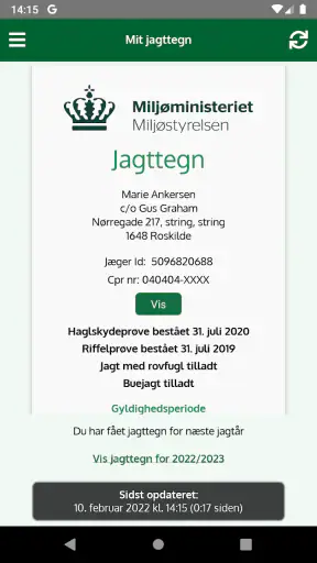 Digitalt Jagttegn screenshot