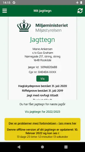 Digitalt Jagttegn screenshot