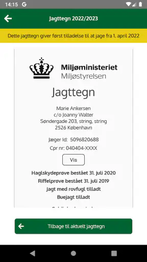 Digitalt Jagttegn screenshot
