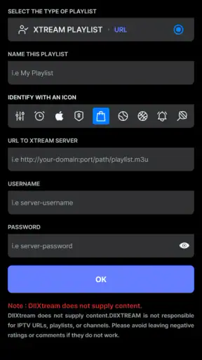 DIIXTREAM IPTV Player screenshot