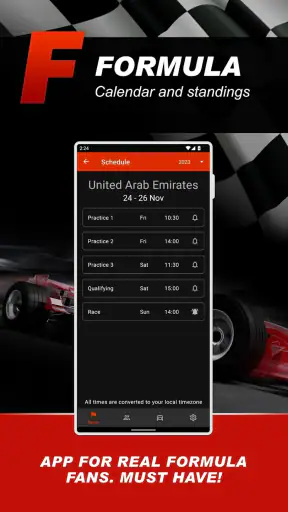 Formula 2026 Calendar screenshot