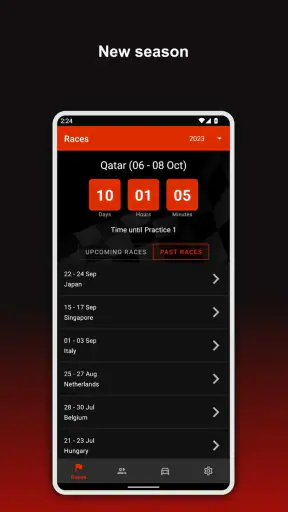 Formula 2026 Calendar screenshot