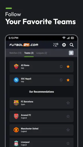Futbol24 soccer livescore app screenshot