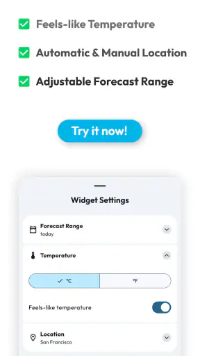 Glance Weather: Hourly Widget screenshot