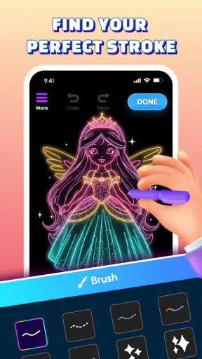 Glow Art Drawing - Doodle App screenshot