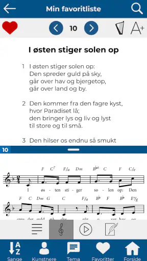 Højskolesangbogen screenshot