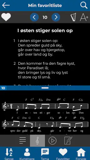 Højskolesangbogen screenshot