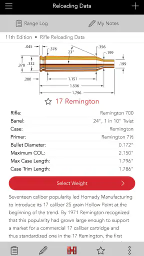 Hornady Reloading Guide screenshot