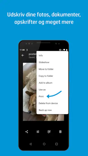 HP's udskrivningstjeneste screenshot