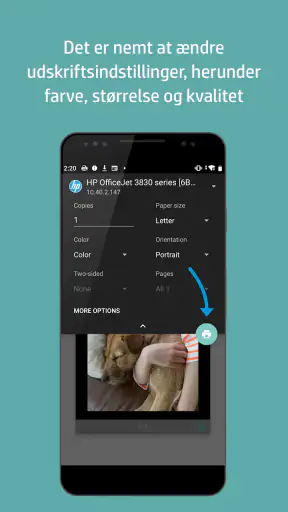 HP's udskrivningstjeneste screenshot