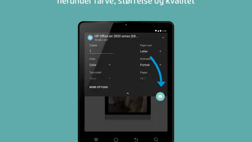 HP's udskrivningstjeneste screenshot