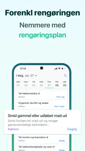Husholdning Rengøringsplan screenshot