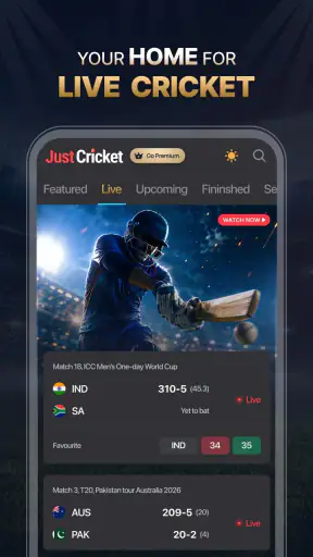 Just Cricket: Fast Live Score screenshot