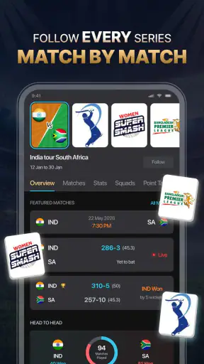 Just Cricket: Fast Live Score screenshot