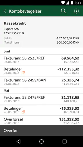 Jyske Mobilbank Erhverv screenshot