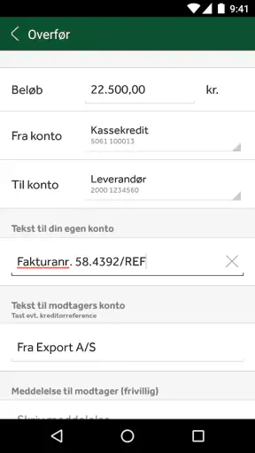 Jyske Mobilbank Erhverv screenshot