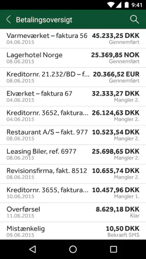 Jyske Mobilbank Erhverv screenshot